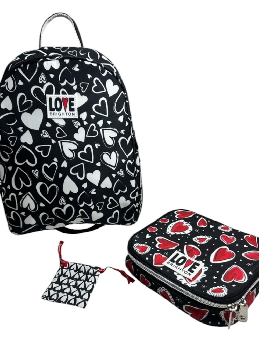 Brighton Heart-Print Bundle Backpack Jewelry Case and pouch